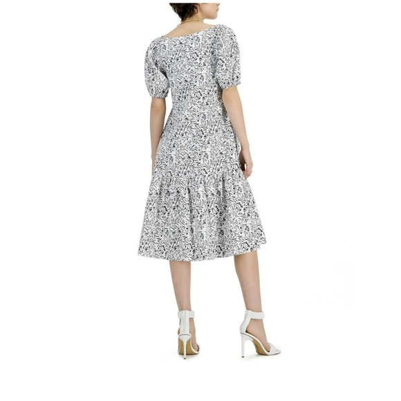 INC International Concepts Puff Sleeve Tiered Midi Dress Size M NWOT - Picture 11 of 12